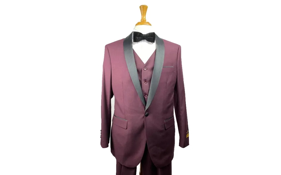 28-c-tux-shawl Burgundy-blk - Tuxedo Wholesale Distributors