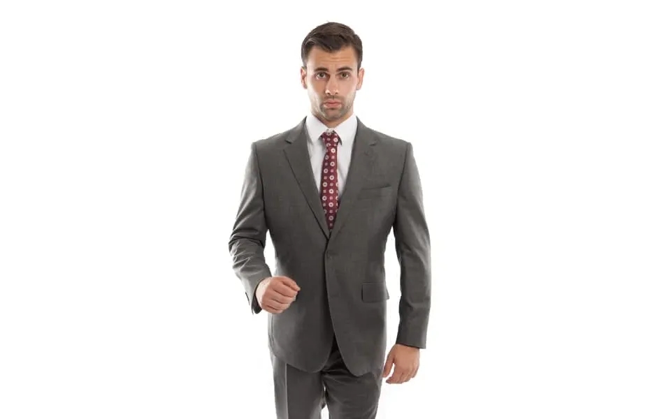 Charcoal Wool Twill Modern Fit Suit