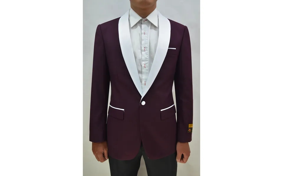 Dinner Jacket - Burgundy White