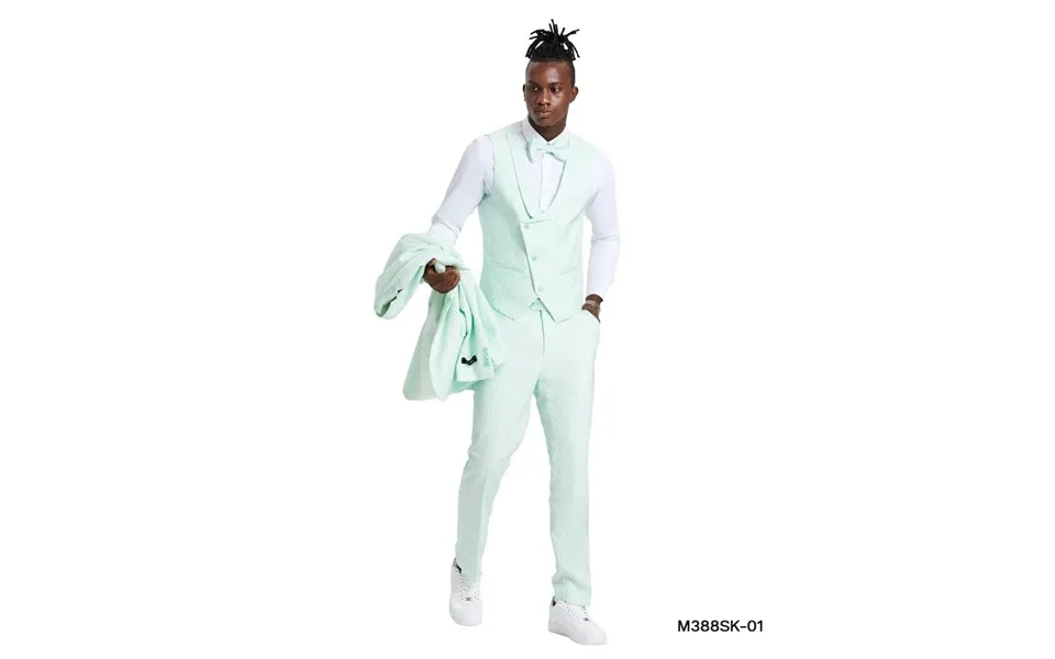 Light Green Mens Polka Dot Suit 199