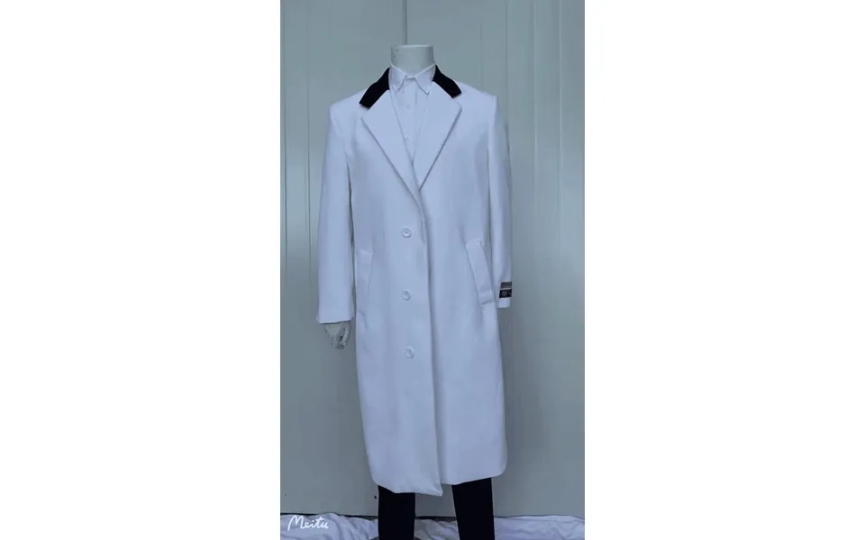 Men Belted White Wool And Cashmere Mens Overcoat