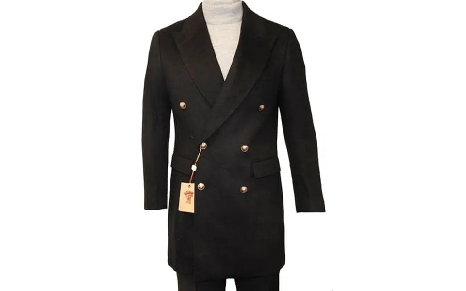 Men C-couture Double Breasted Overcoat Black Color
