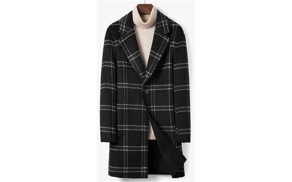 Men Plaid Brown Colors Overcoat