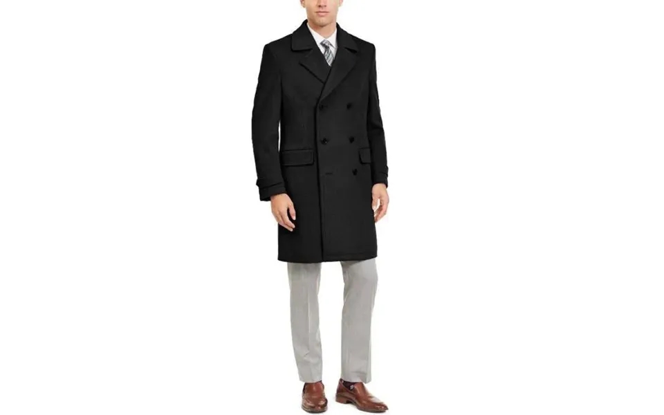 Mens Overcoat -mens Long Wool Topcoats- Topcoat For Men-mens Double Breasted Overcoat - Light Black Double Breasted Coat