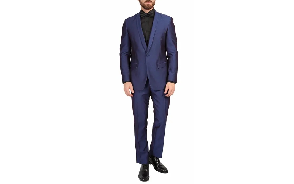 Mens Slim Fit Sharkskin Shawl Prom Tuxedo In Navy Blue
