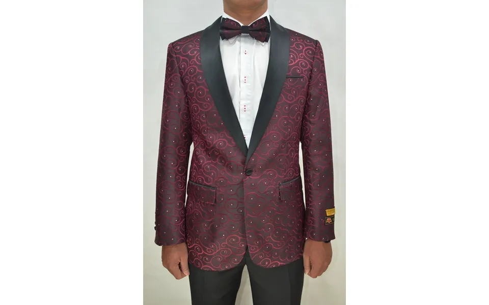 Paisley-300 Burgundy Black - Mens Wholesale Blazers
