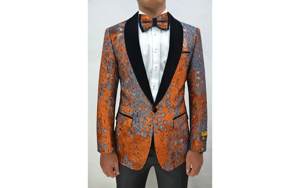 Paisley-300 Rust Black Velvet - Mens Wholesale Blazers
