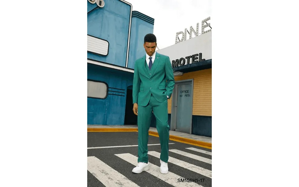 Sage Green Plaid Suit - Light Green Color