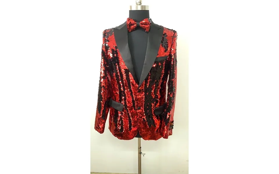 Sequin Blazer - Black And Red