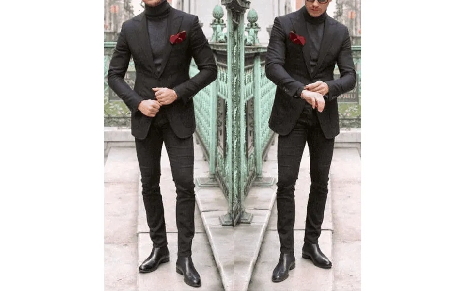 Suit And Turtleneck Combo - Turtleneck Prom Outfits