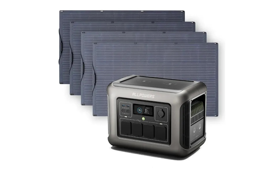 Allpowers Solar Generator Kit 1800w R1500 Sf100 100w Flexible Solar Panel R1500 4pcs Sf100 100w Solar Panel