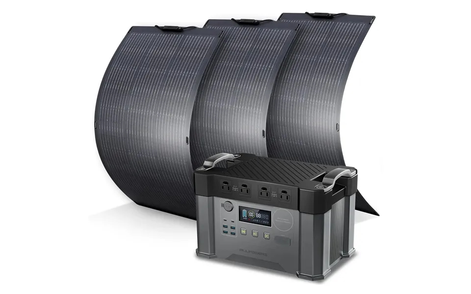 Allpowers Solar Generator Kit 2000w S2000 Sf100 100w Flexible Solar Panel