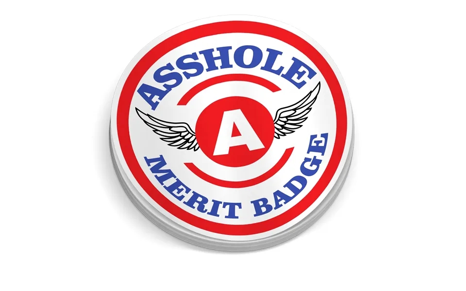 Asshole Merit Badge 5 Inch Decal