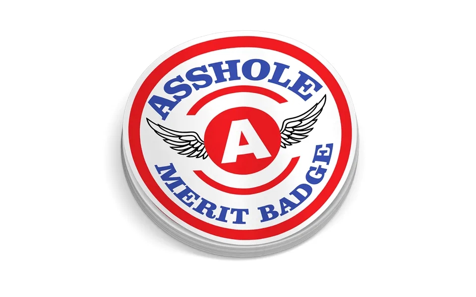 Asshole Merit Badge Hard Hat Decal