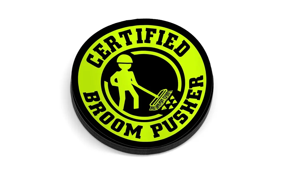 Broom Pusher Hard Hat Decal