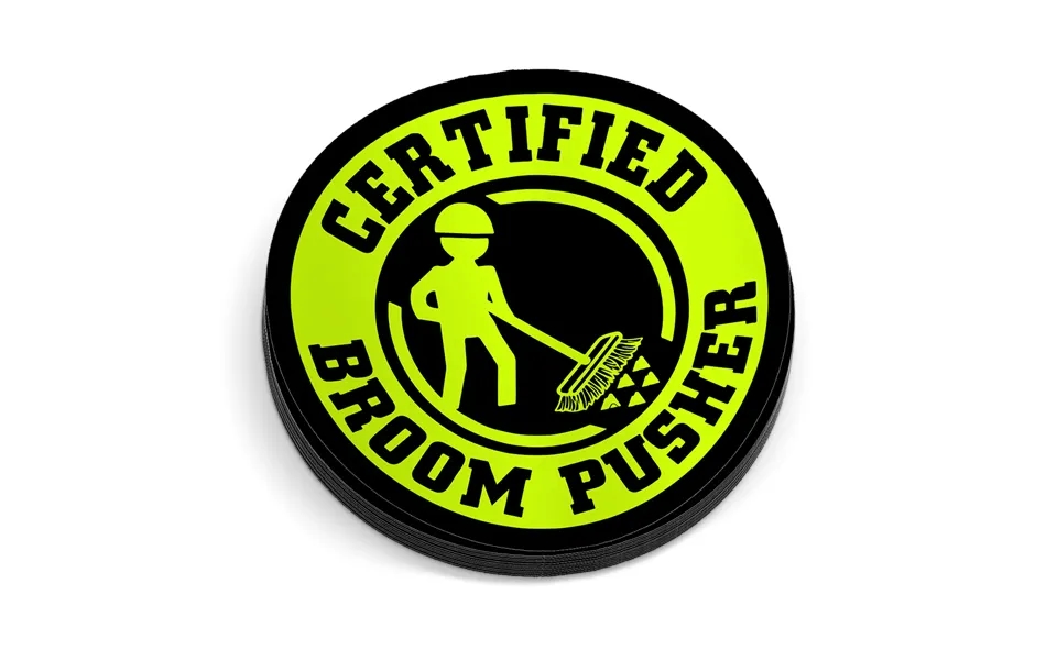 Broom Pusher Hard Hat Decal