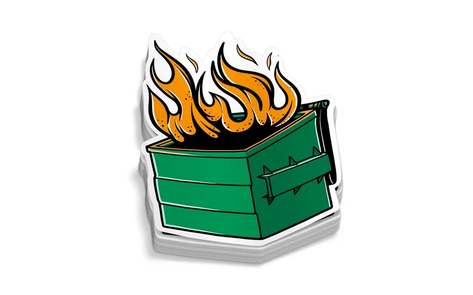 Dumpster Fire Hard Hat Decal