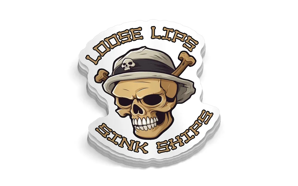 Loose Lips Hard Hat Decal
