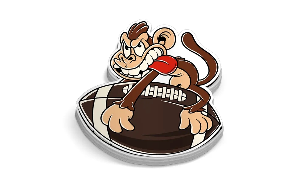 Monkey Football Hard Hat Decal