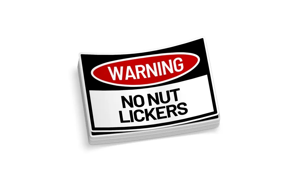 No Nut Lickers Hard Hat Decal