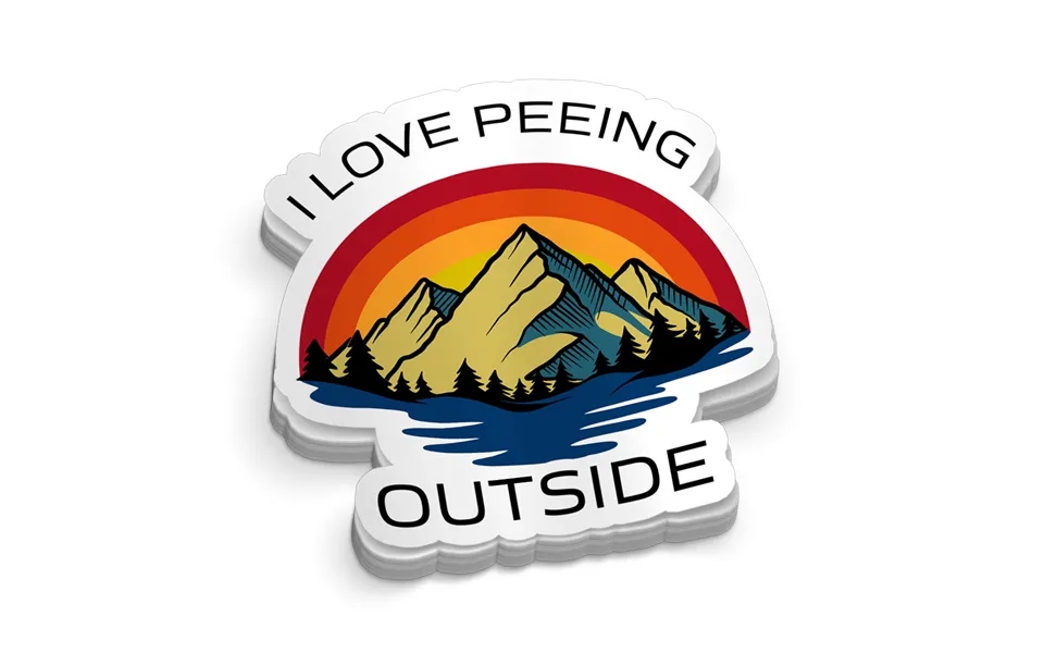 Peeing Outside Hard Hat Decal