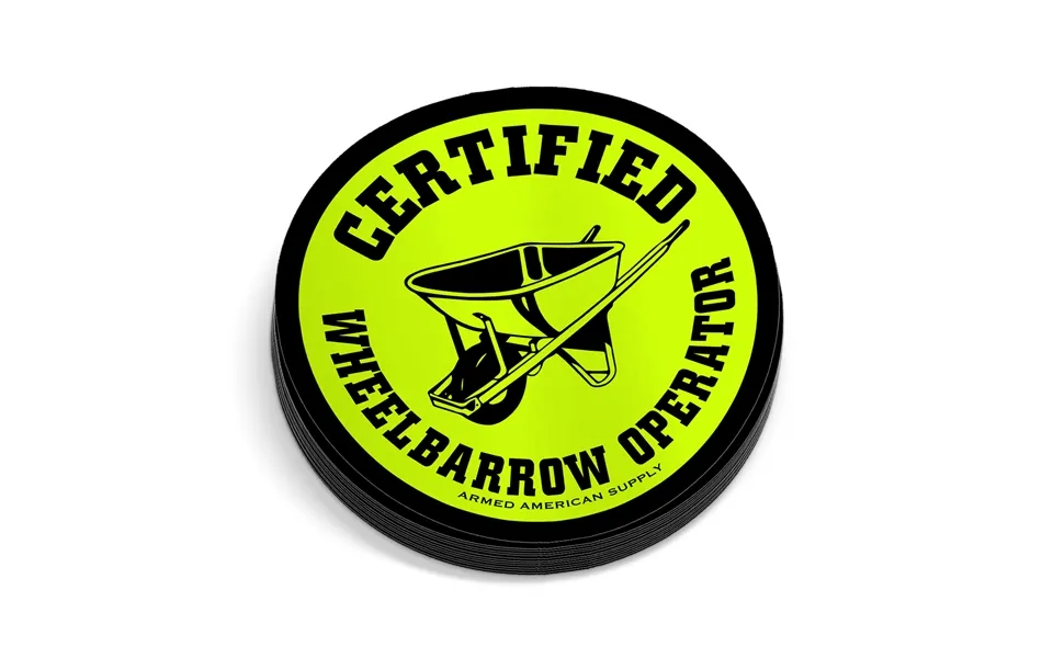 Wheelbarrow Operator Hard Hat Decal