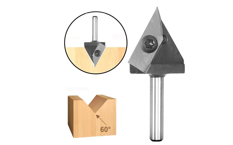 1 2 Inch 1 4 Inch 6mm 12mm Shank 60 Degree V-groove Carbide Insert Wood Cnc Router Bits Milling Cutter For Woodworking E