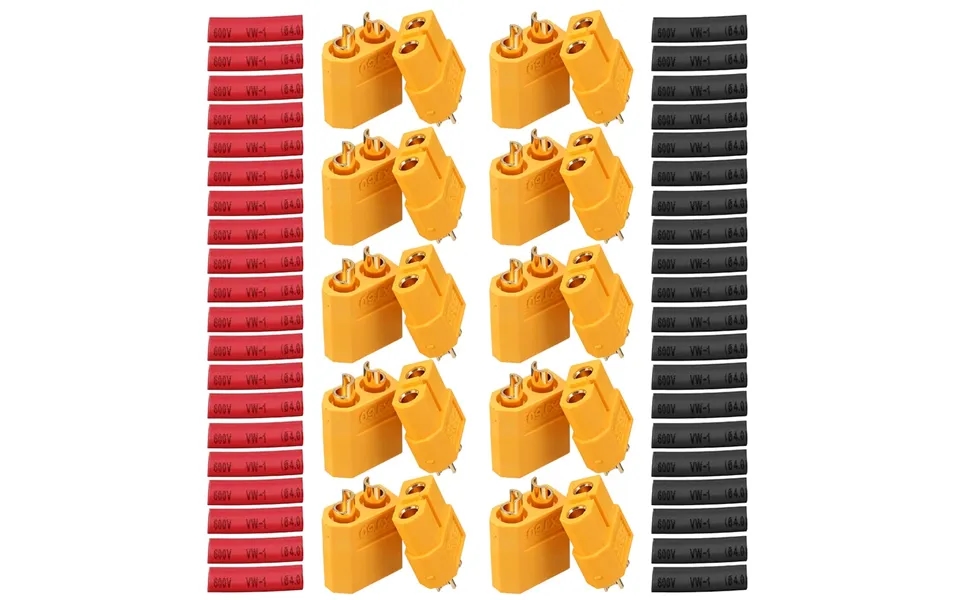 10 Pair Uruav Xt60 Male Female Connectors Power Plugs With Heat Shrink Tube For Lipo Battery