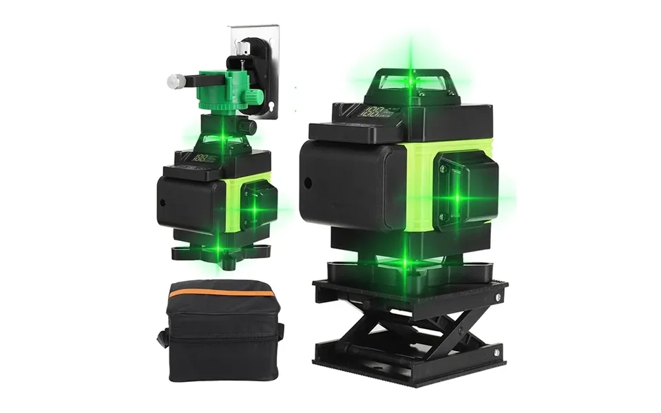 16 Lines Green Light Laser Level Horizontal & Vertical Moible Phone App Control With Two Batteries