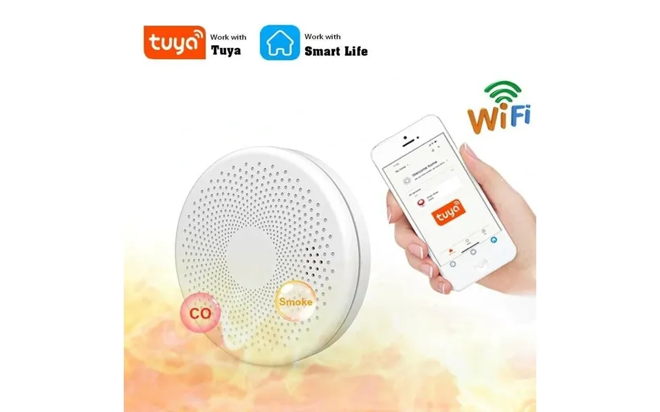 2 In 1 Version Wifi Function Tuya And Smart Life Smoke Detector Sensor & Carbon Monoxide Co Gas Detector Smoke Fire Soun