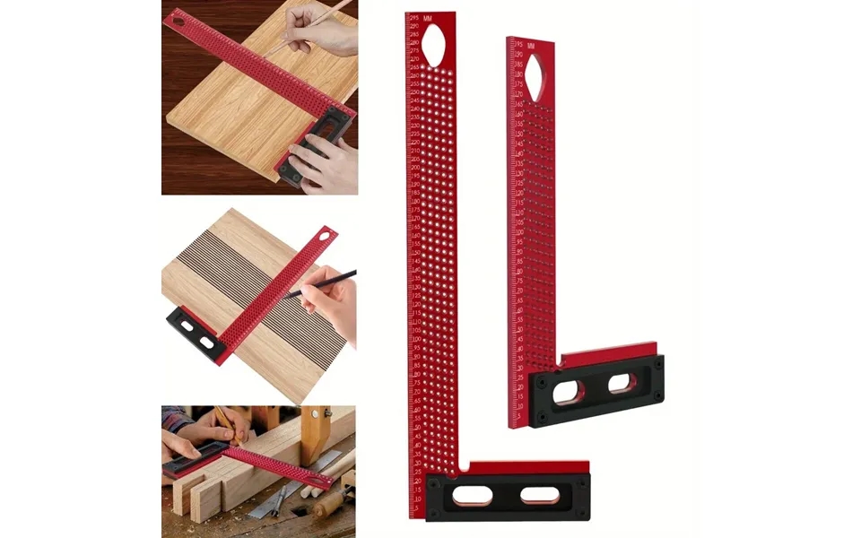200mm 300mm Carpenter L Shaped Metric Square Right Angle Ruler Hole Positioning Scribing Ruler Layout Measuring Tool