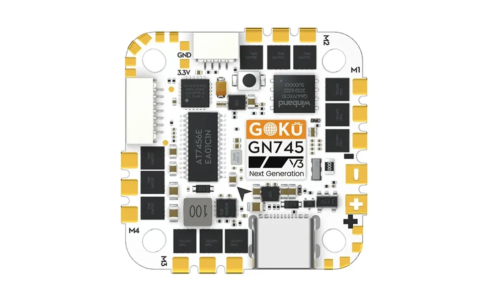 25.5x25.5mm Flywoo Goku Gn745 45a Aio Bl 32 Mpu6000 V3 Flight Controller 1mb Flash Integrated With 4in1 Esc For Rc Drone