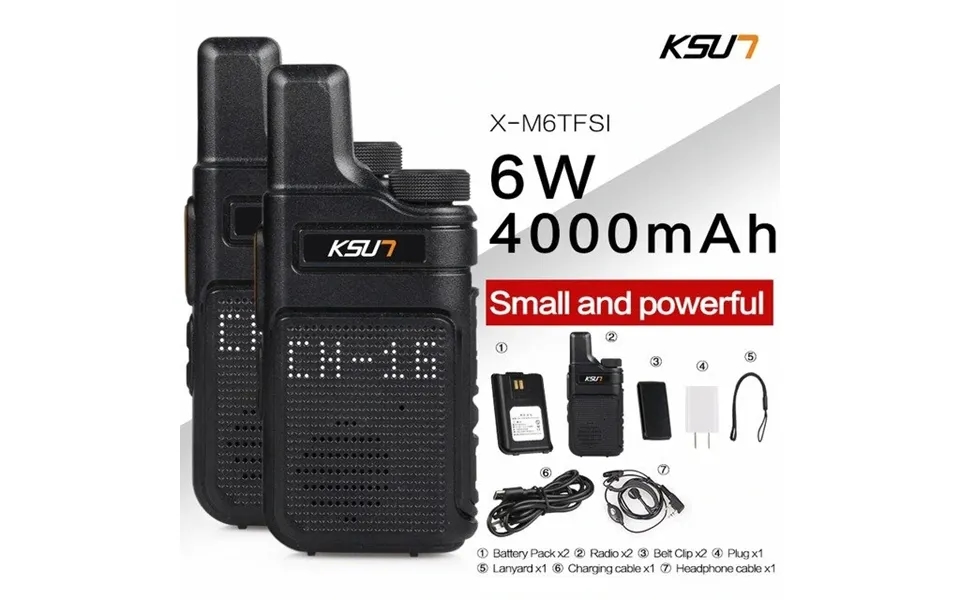 2pcs Ksun X-m6 6w Portable Walkie Talkie Mini Two Way Radio Uhf 400-480 Mhz Pmr 446 Transceiver Intercom With Internal A