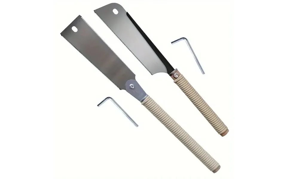 2pcs Pull Saw Set 24inch Double-edge Saw 10 18 Tpi 20inch Single-edge Saw 14 Tpi Sk5 Steel Blades For Carpentry Diy Wood