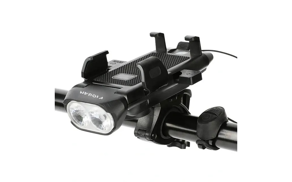 4 In 1 Bicycle Front Light Usb Chargeable Phone Holder Bike Horn Cycling Flashlight Mtb Power Bank Headlight Bike Access