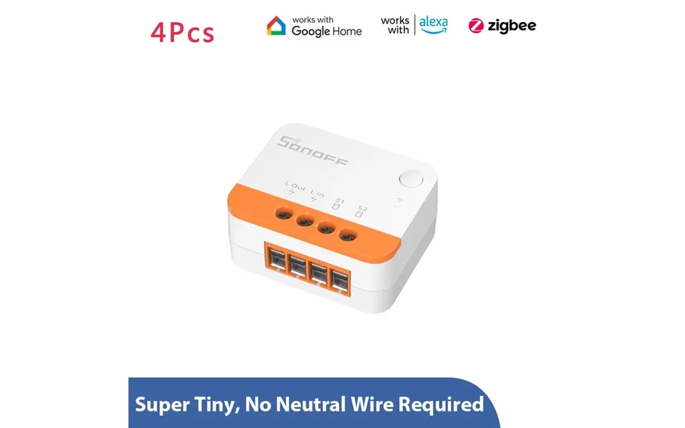 4pcs Sonoff Zbmini L2 Smart Zigbe3.0 Switch No Neutral Required Intelligent Two-way Control Relay Module Timer Voice Con