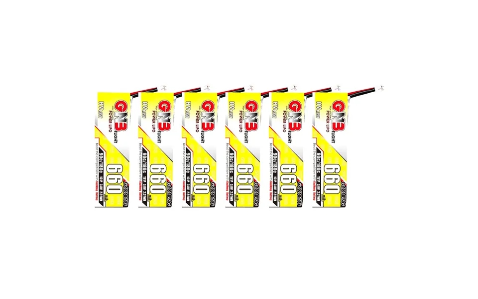 6pcs Gaoneng Gnb Lihv 1s 3.8v 660mah 90c Lipo Battery Ph2.0 Plug For Happymodel Crux3 Emax Tinyhawk Iii Mobula7 75mm Ind