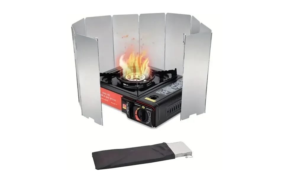 8 10 Plates Camping Gas Stove Folding Burner Wind Shield Aluminum Alloy Windproof Screen For Outdoor Camping Picnic Cook