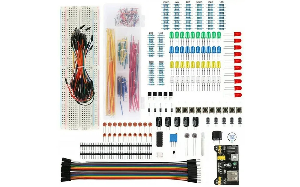 830-hole Breadboard Kit Electronic Components Starter Pack With Jumper Wires Leds Resistors Compatible With Arduinouno R