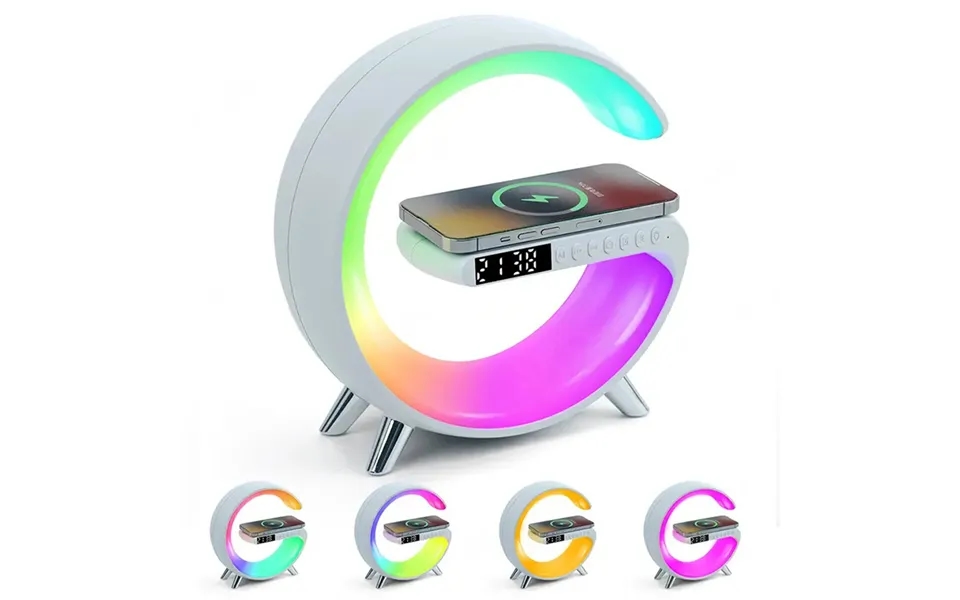 Agsivo 4 In 1 15w Wireless Charger Rgb Light Alarm Clock Bluetooth Speaker App Remote Control For Qi-enabled Smart Phone