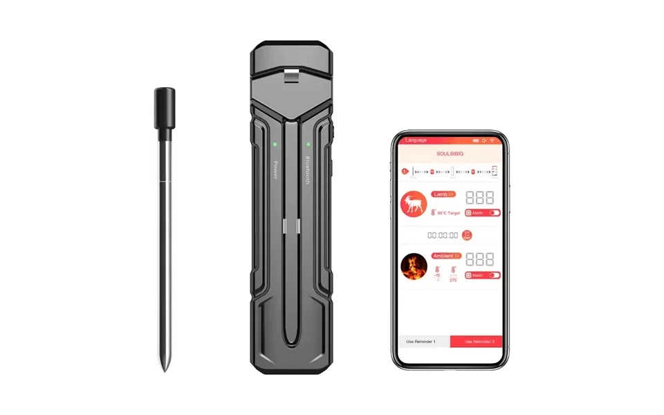 Agsivo Bluetooth Wireless Food Meat Thermometer 300ft Long Range Digital Thermometer Smart Alert For Grilling For Bbq Ov