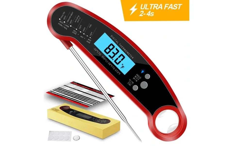 Agsivo Fast Instant Read Digital Food Meat Thermometer Waterproof For Bbq Kitchen Cooking Grilling