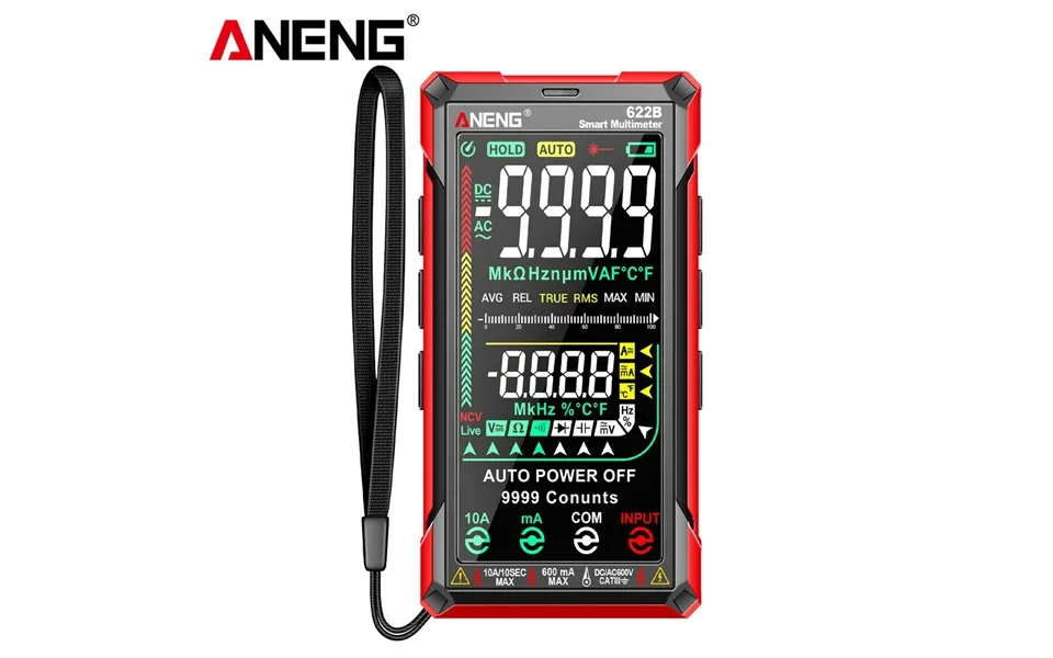 Aneng 622b Digital Smart Multimeter 10a Tester Meter Auto Range True Rms Dc Ac 9999 Multitester With Laser Lamp Capacita