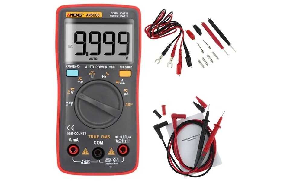Aneng An8008 True Rms Wave Output Digital Multimeter Ac Dc Current Volt Resistance Frequency Capacitance Test