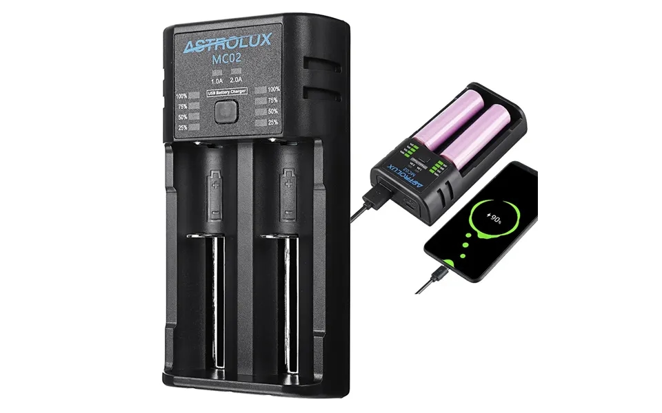 Astrolux Mc02 2 In1 Usb Charging Mini Battery Charger Portable Mobile Phone Power Bank Current Optional Charger For 186