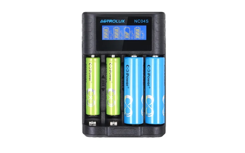 Astrolux Nc04s Inteligent 4-slot Lcd Battery Charger Mix-charging Of Aa Aaa Lithium & Nimh Btteries For Cells Flashligh