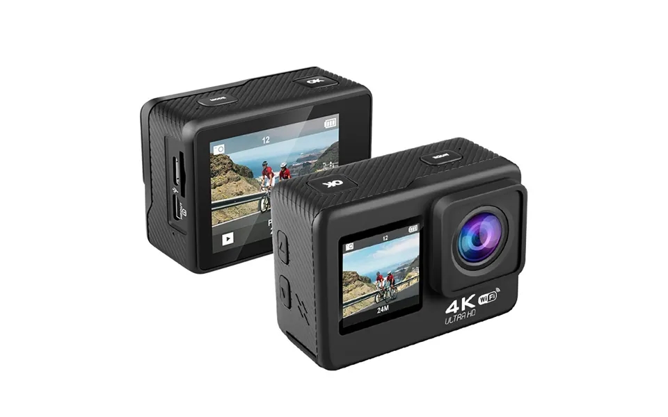 Ausek 4k 60fps Action Camera With Dual Screen Sport Camera Anti-shake Remote Control Video Wifi Oet Wide Angle Dv Camera