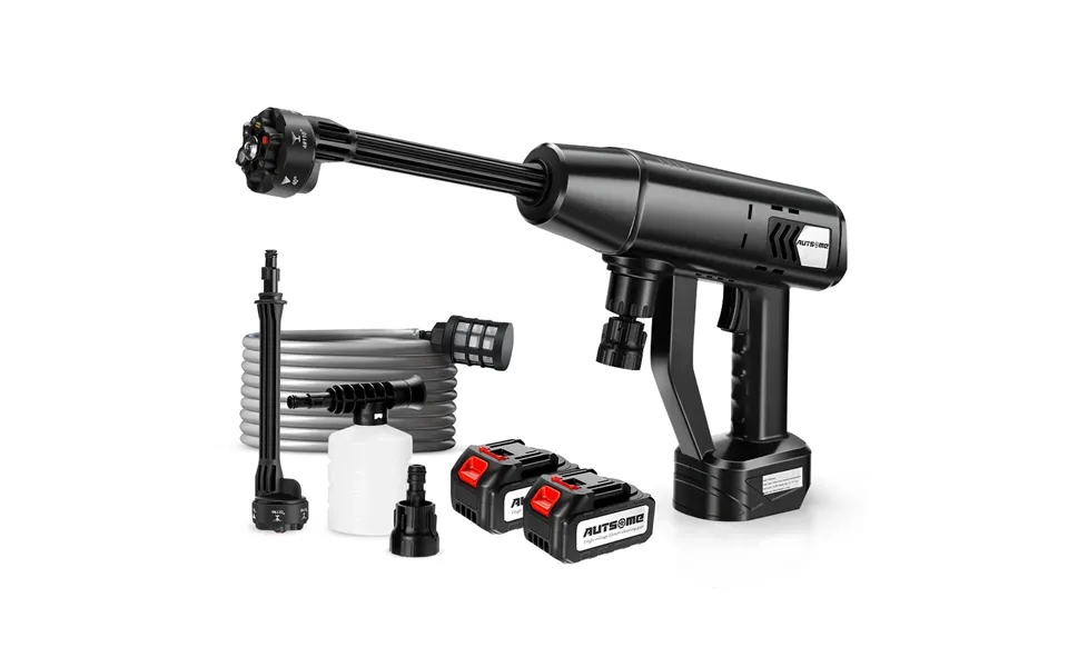 Autsome Cordless High Pressure Car Washer 100bar 1450psi Spray Water Pump 15000mah 2 Battery Portable Cleaner Machine