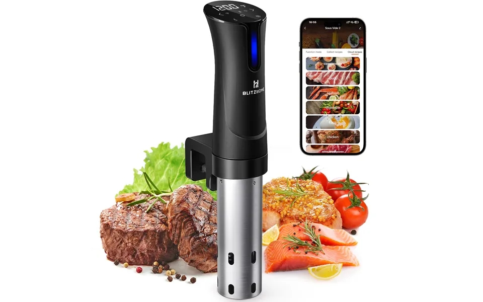 Blitzhome Sv2209 1100w Sous Vide Cooker App Control Thermal Immersion Circulator Machine With Digital Led Display Time A