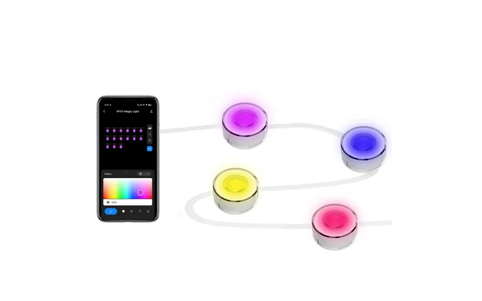 Blitzwill Smart Outdoor Eaves Light 14.5m Led String Music Sync Works With Alexa & Google Assistant Waterproof For Hallo